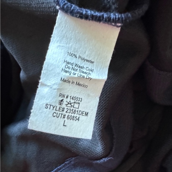 Gray LA Textured Polka Dot Open Front Jacket Blazer Navy Blue Size L - Picture 4 of 5